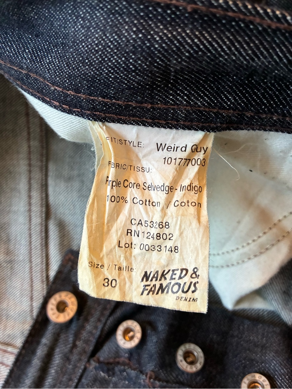Naked & Famous Purple Core Selvedge Jeans - Picture 7 of 9